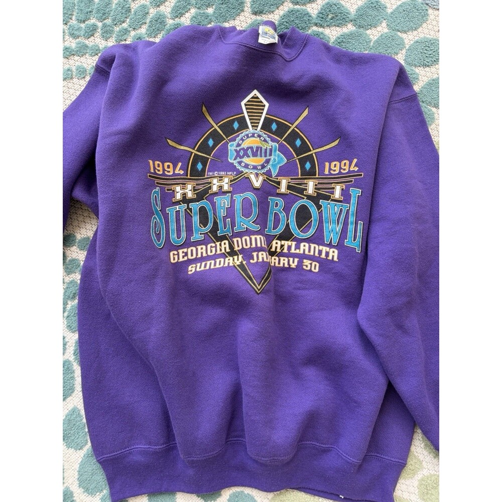 SuperBowl XXVIII Purple XLarge Sweatshirt 1994 Georgia Dome, Atlanta
